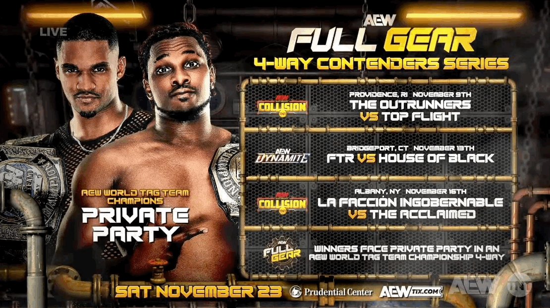 Four-way Tag Team title match announced for AEW Full Gear