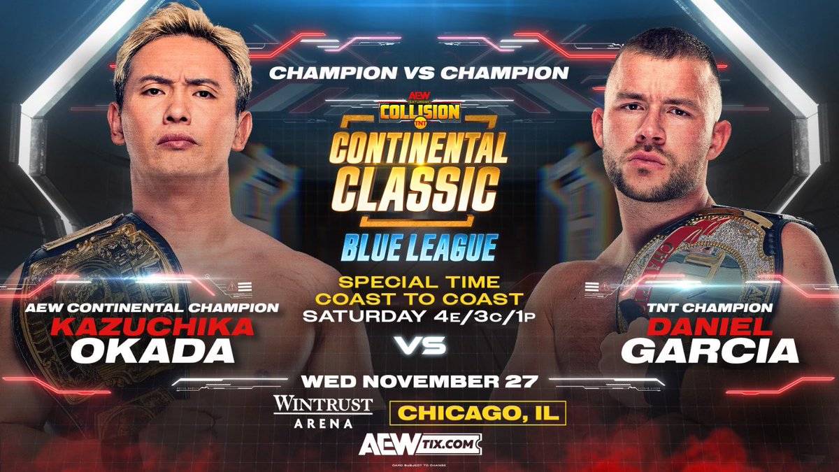 Kazuchika Okada vs. Daniel Garcia set for AEW Collision