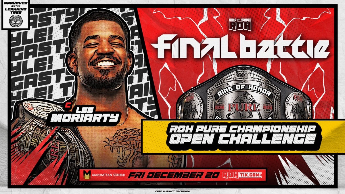 Lee Moriarty issues Pure title open challenge for ROH Final Battle