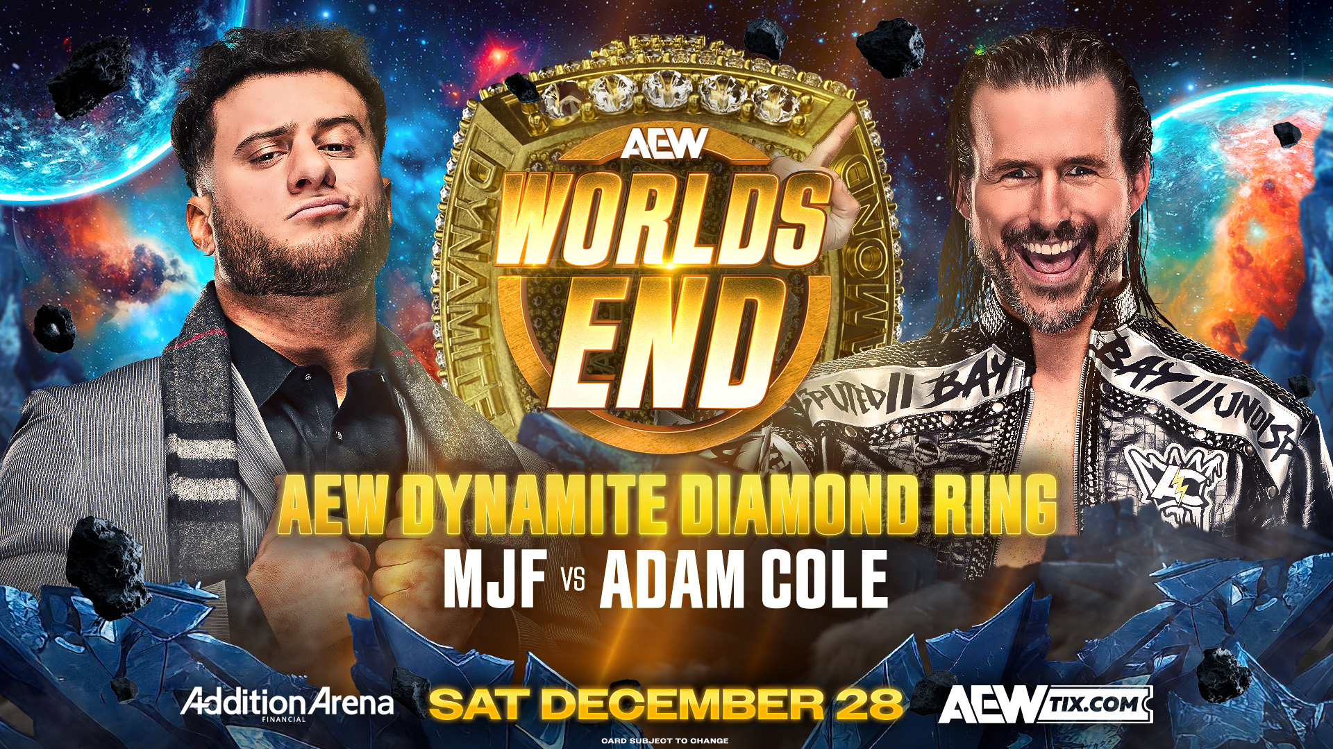 Adam Cole vs. MJF for Dynamite diamond ring official for AEW Worlds End