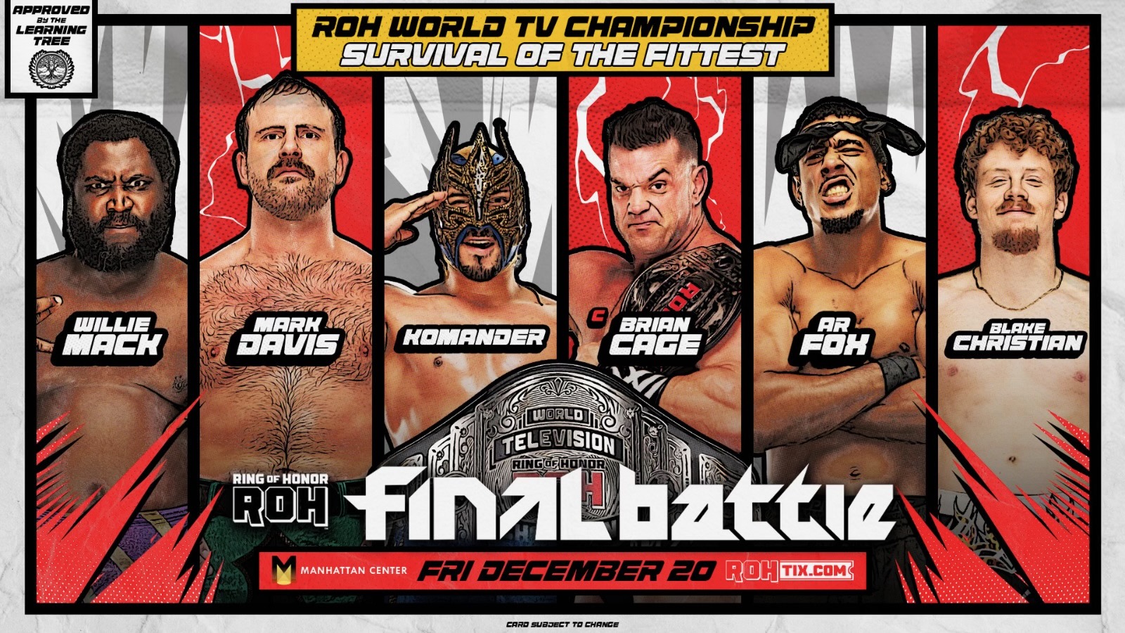 Six-way men’s TV title match set for Ring of Honor Final Battle