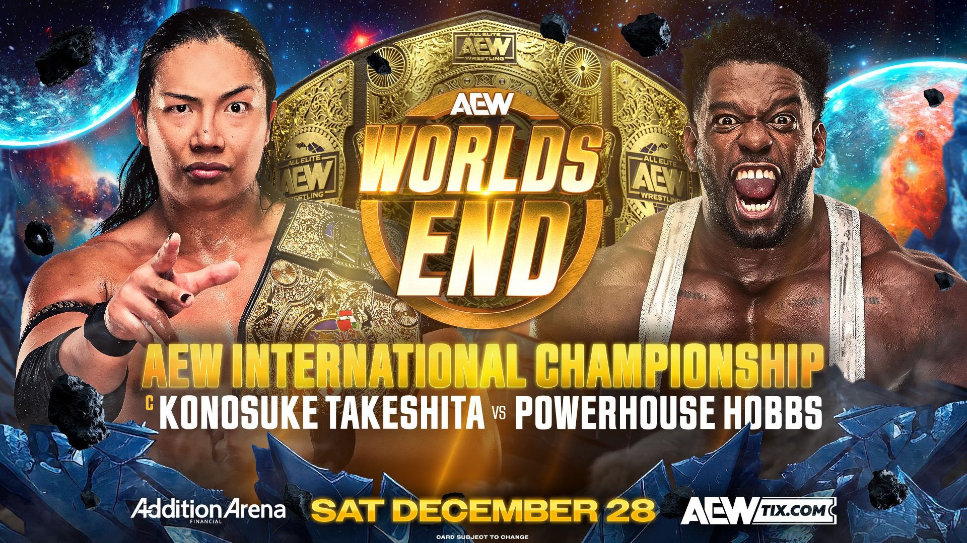 Two title matches announced for AEW Worlds End