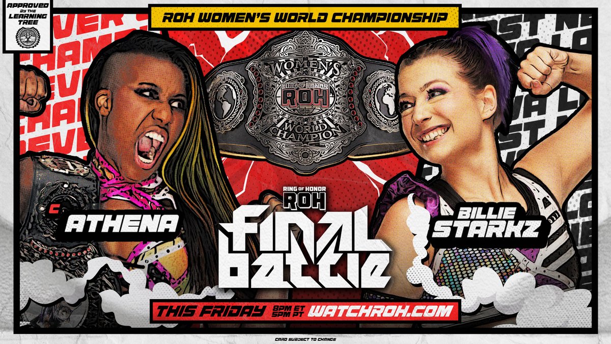 Athena vs. Billie Starkz ROH Women’s title match to headline Final Battle 2024