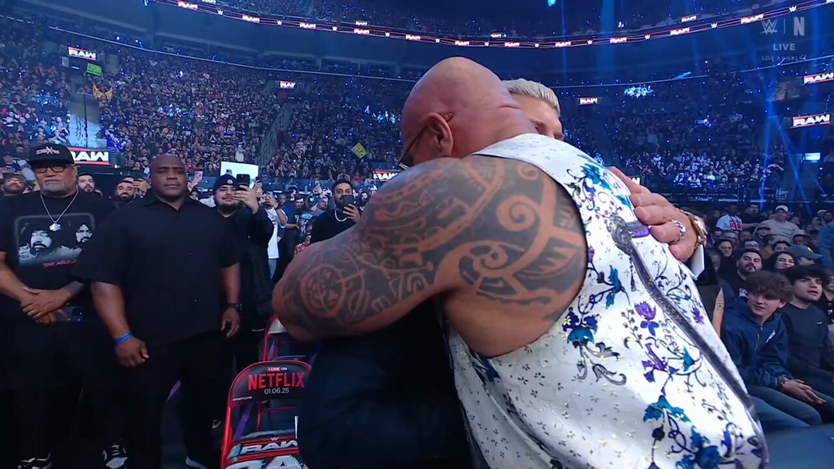 The Rock praises Cody Rhodes, endorses Roman Reigns on WWE Raw