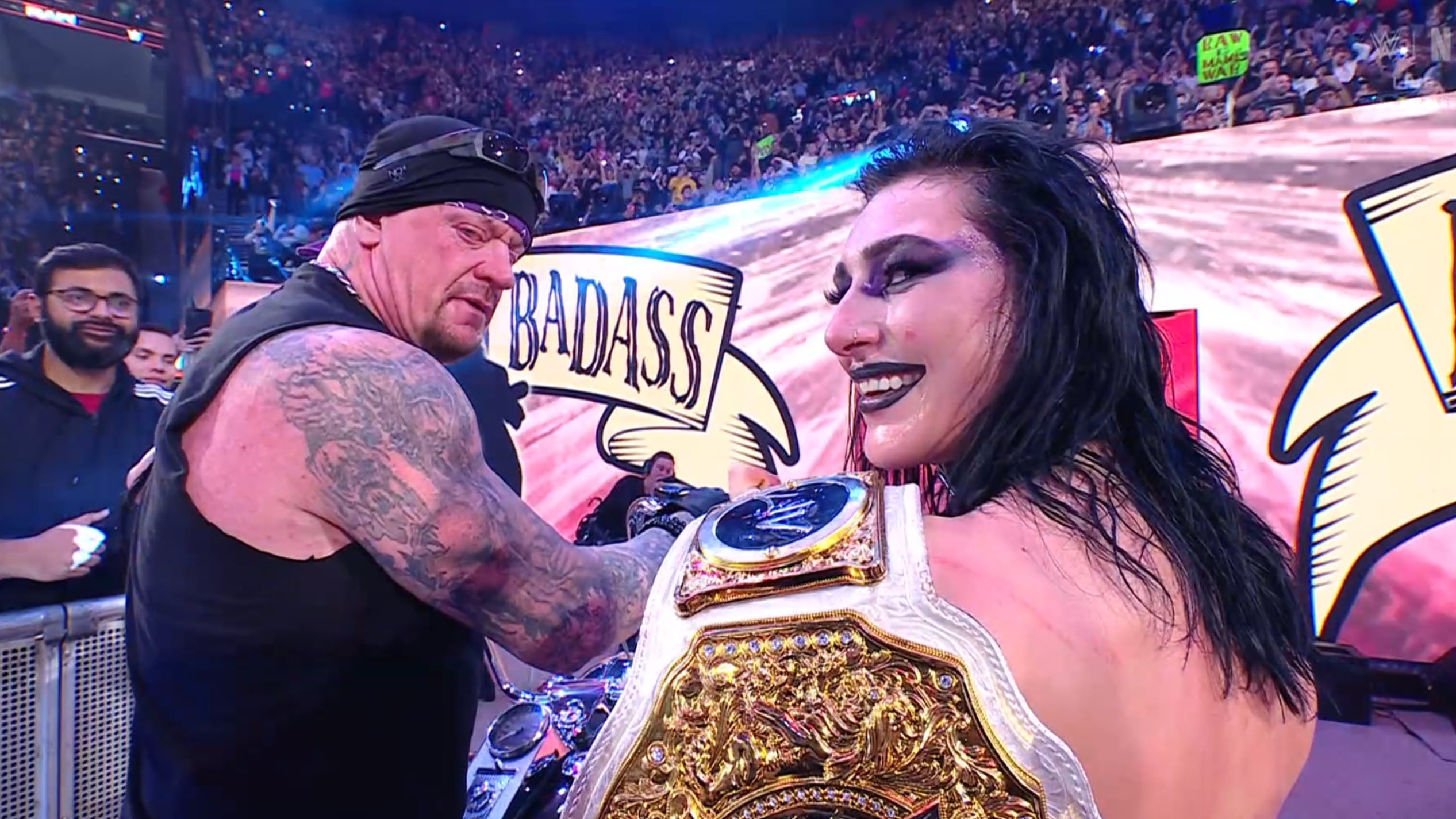 Rhea Ripley wins Women’s World title on WWE Raw, celebrates with The Undertaker
