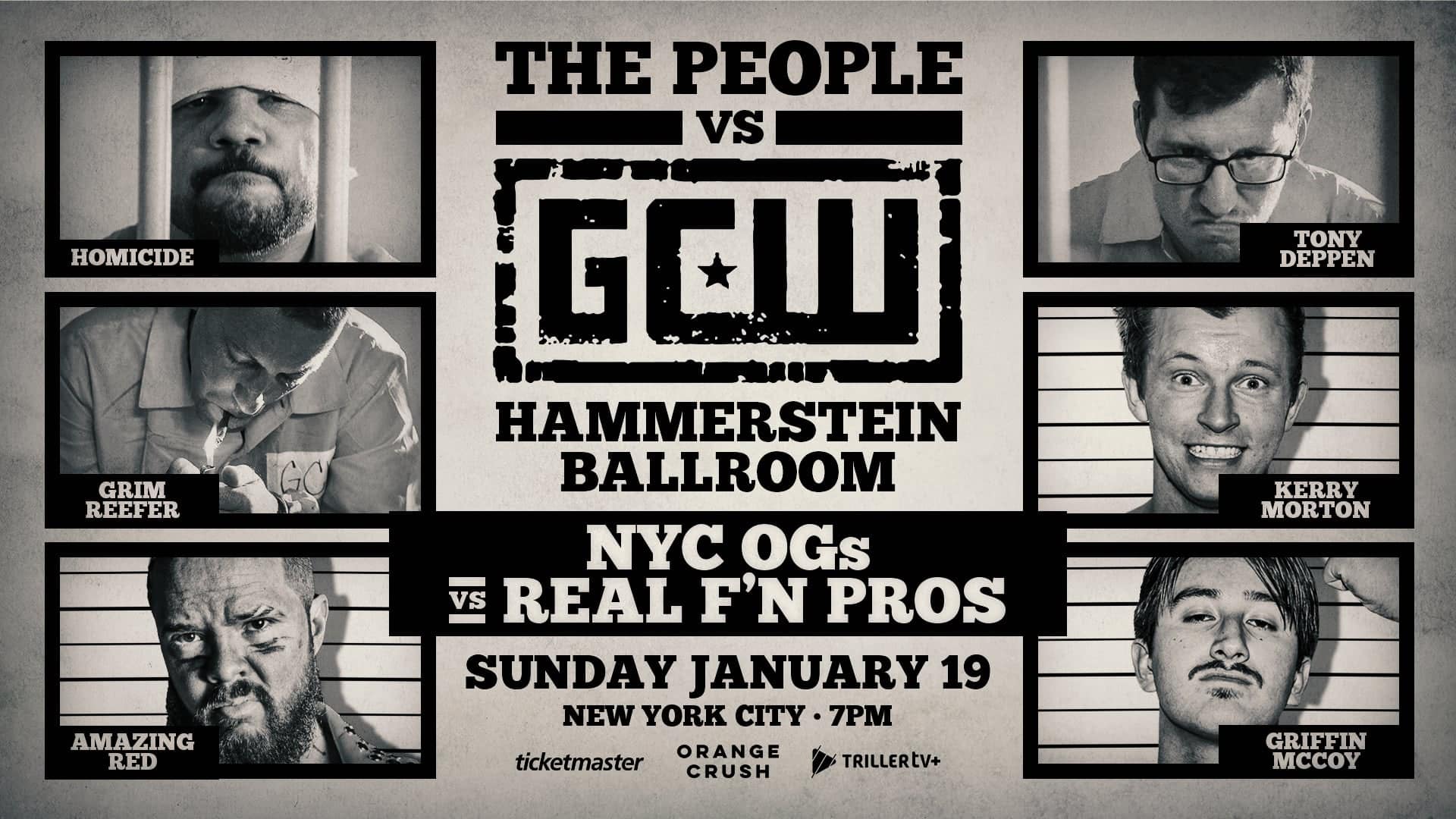 Amazing Red set for six-man tag match at GCW Hammerstein Ballroom show