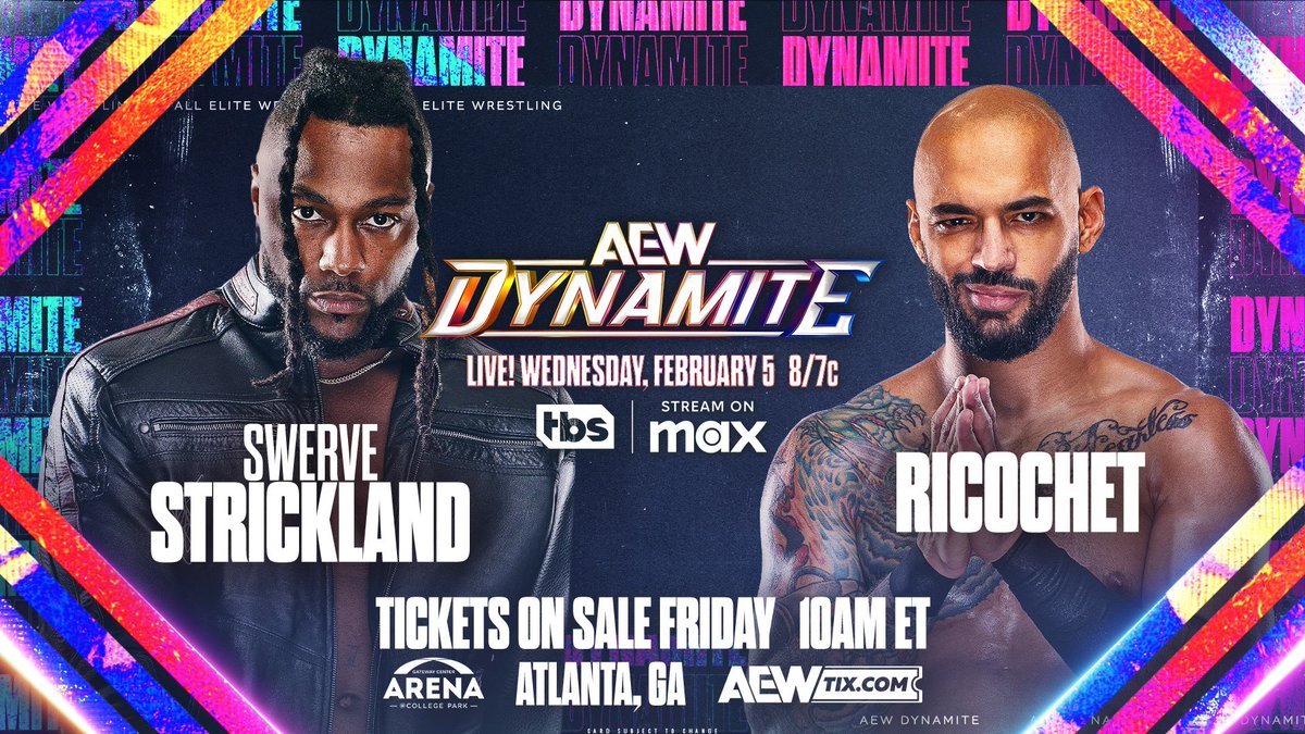 Swerve Strickland vs. Ricochet booked for AEW Dynamite next month