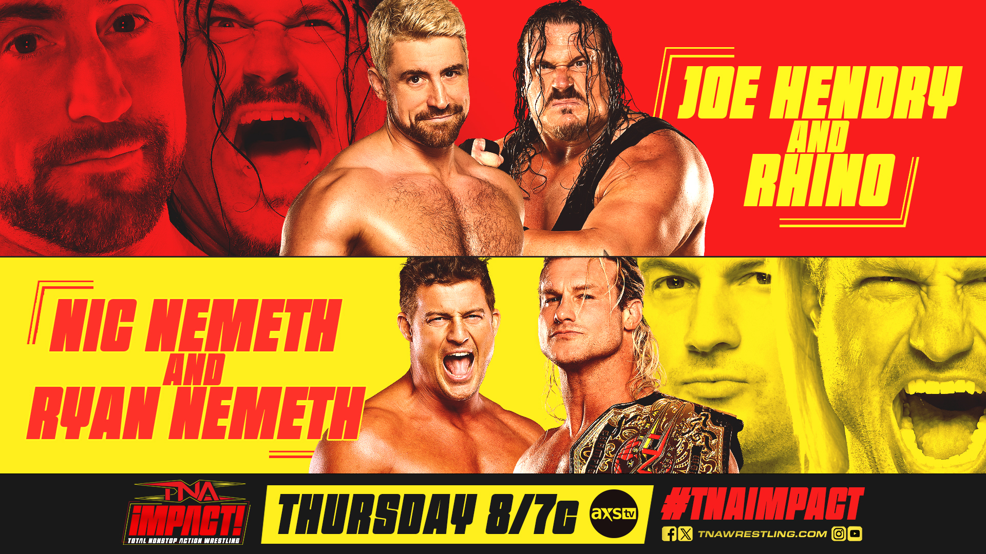 TNA Impact live results: Joe Hendry & Rhino vs. Nic & Ryan Nemeth