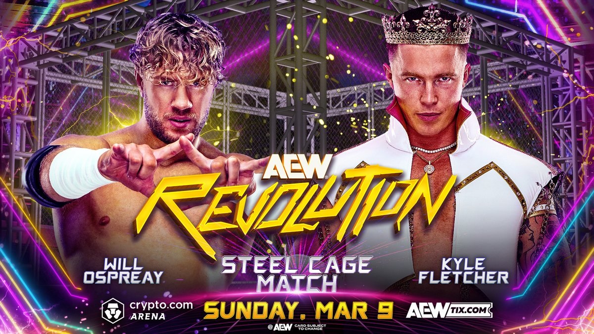 Storm vs. May title rematch, Ospreay vs. Fletcher cage match official for AEW Revolution