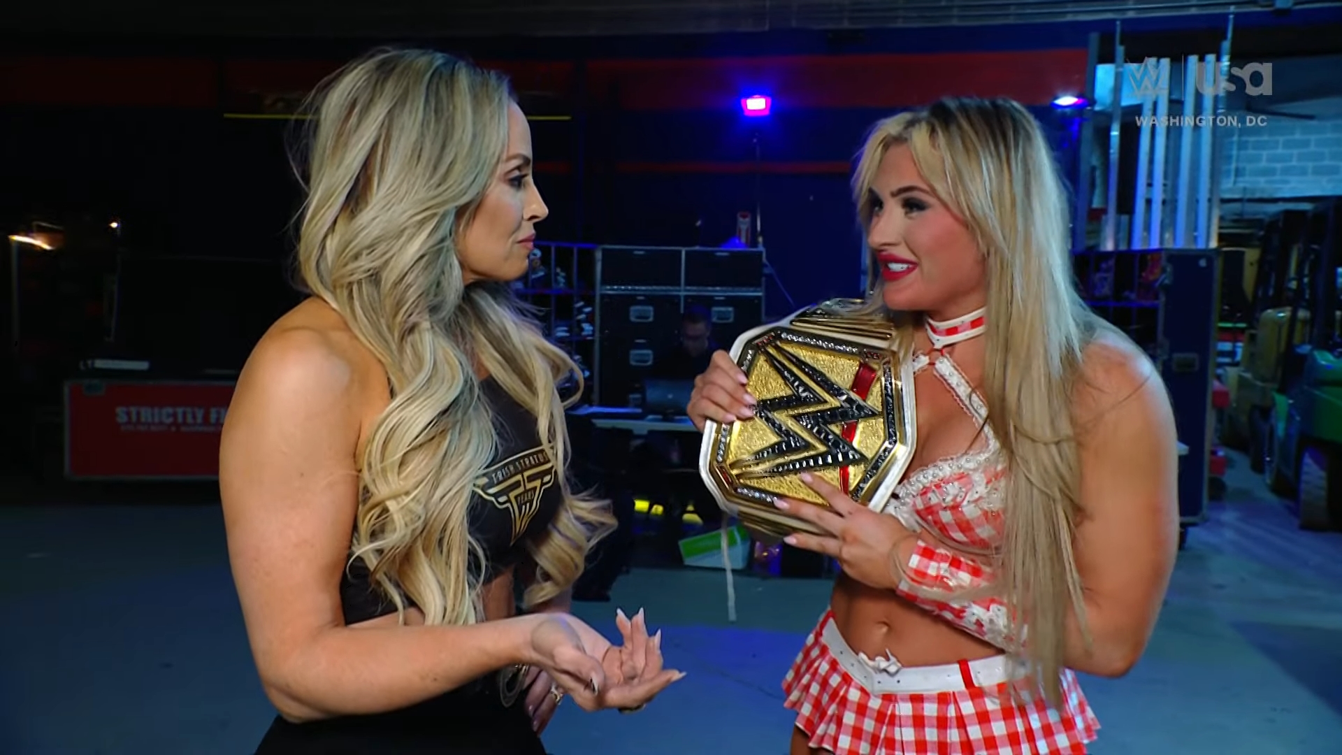 Trish Stratus & Tiffany Stratton challenge Nia Jax & Candice LeRae for WWE Elimination Chamber