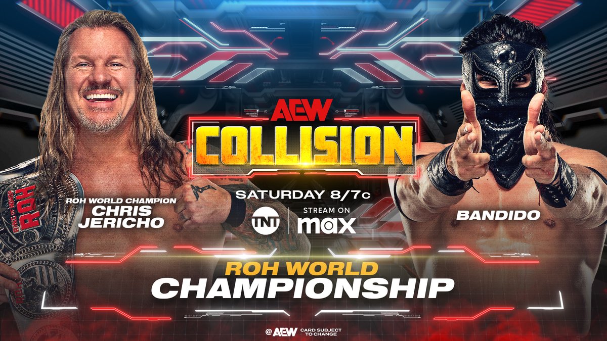 AEW Collision live results: Chris Jericho vs. Bandido ROH World title match