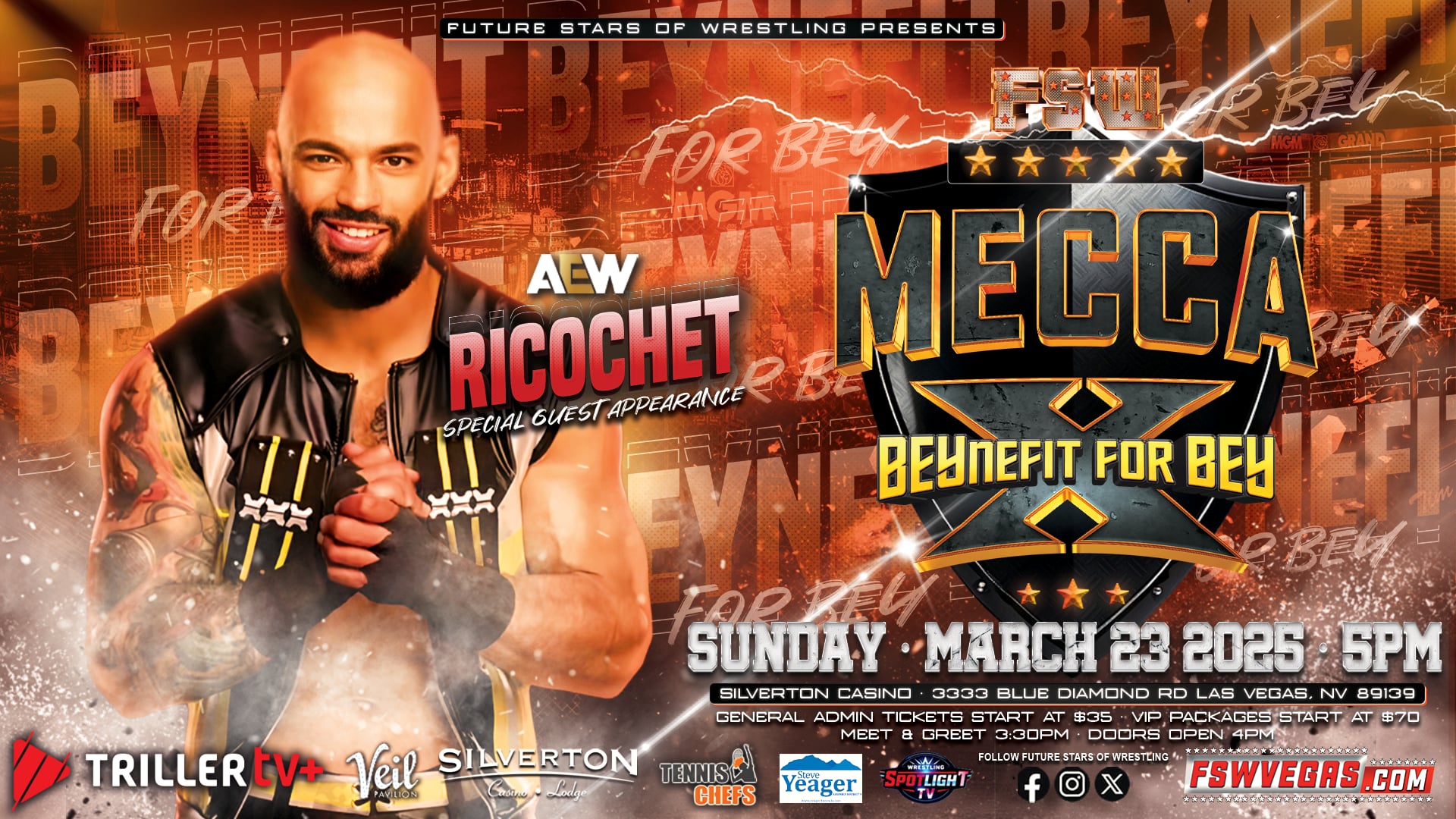 Ricochet announced for Chris Bey indie benefit show