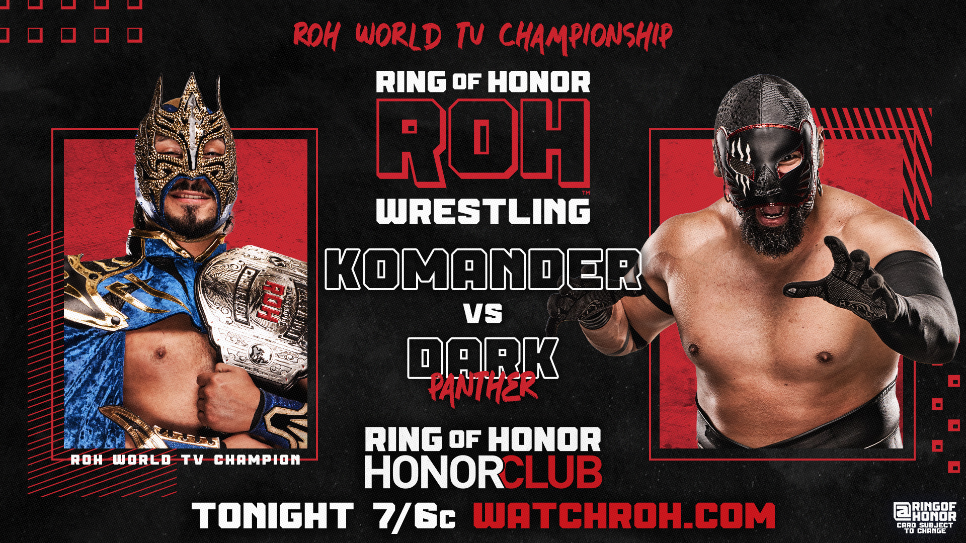 Ring of Honor TV live results: Komander vs. Dark Panther TV title match, Mistico in action