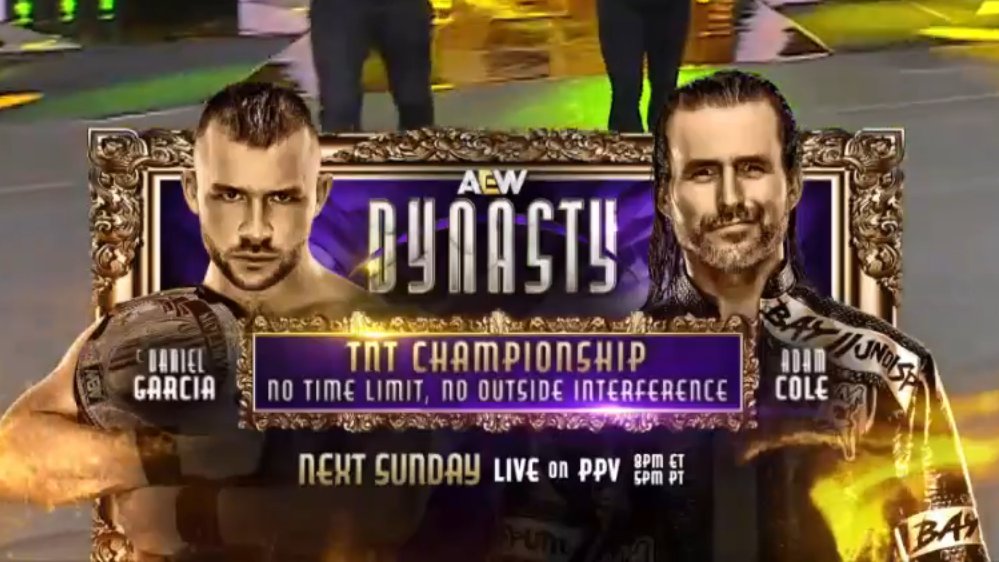 Daniel Garcia vs. Adam Cole TNT title rematch set for AEW Dynasty