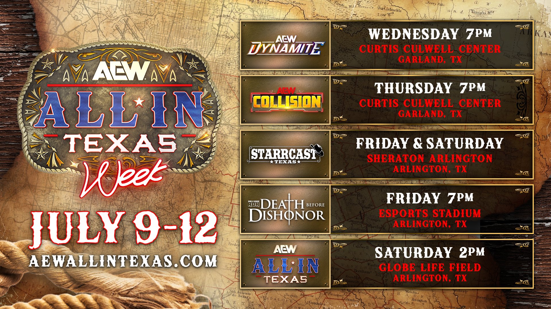 AEW All In: Texas early start time revealed, ROH Death Before Dishonor announced