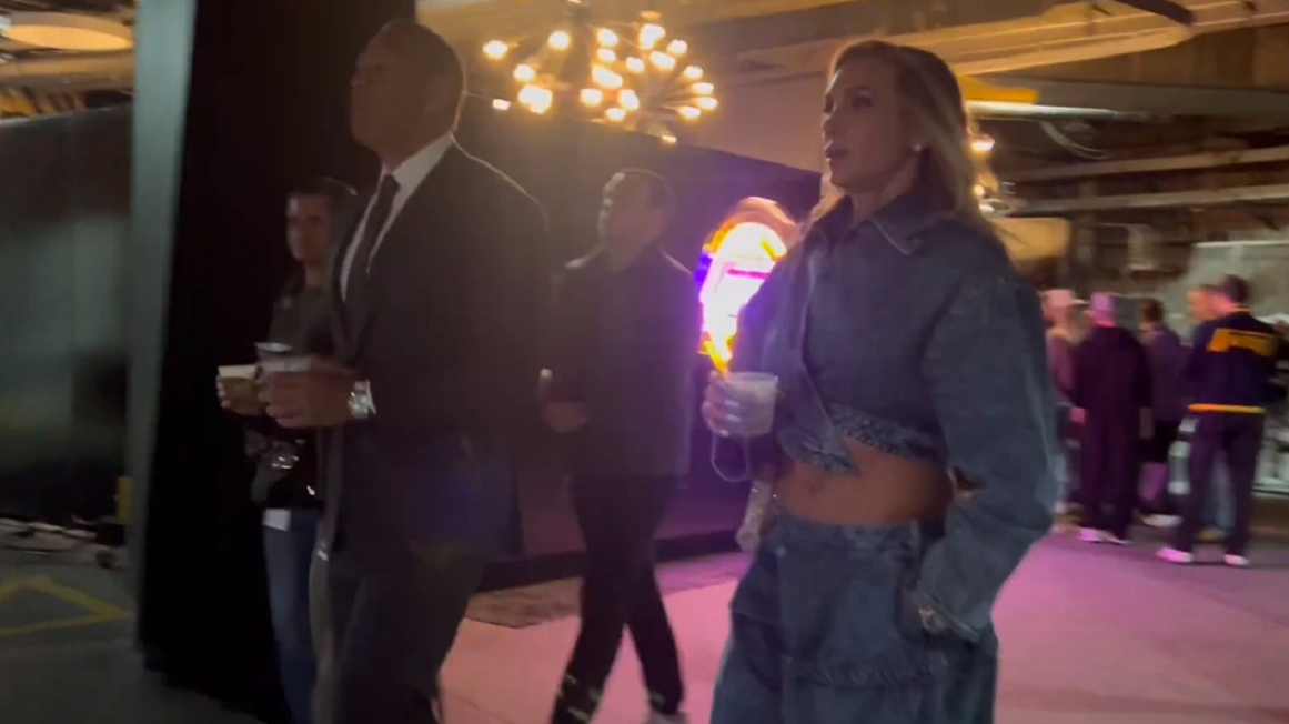 Charlotte Flair attends NBA Playoffs with Alex Rodriguez