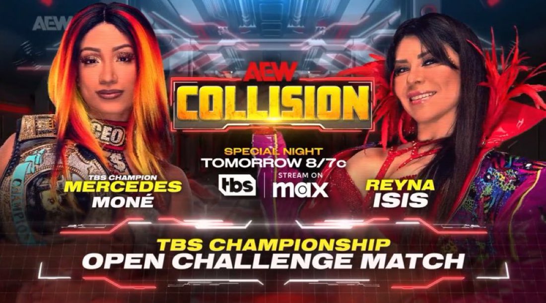 Mercedes Mone vs. CMLL’s Reyna Isis part of AEW Collision lineup