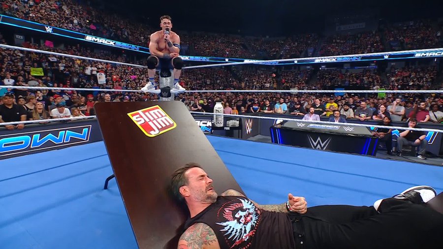 John Cena delivers ‘pipe bomb’ promo to CM Punk on WWE SmackDown