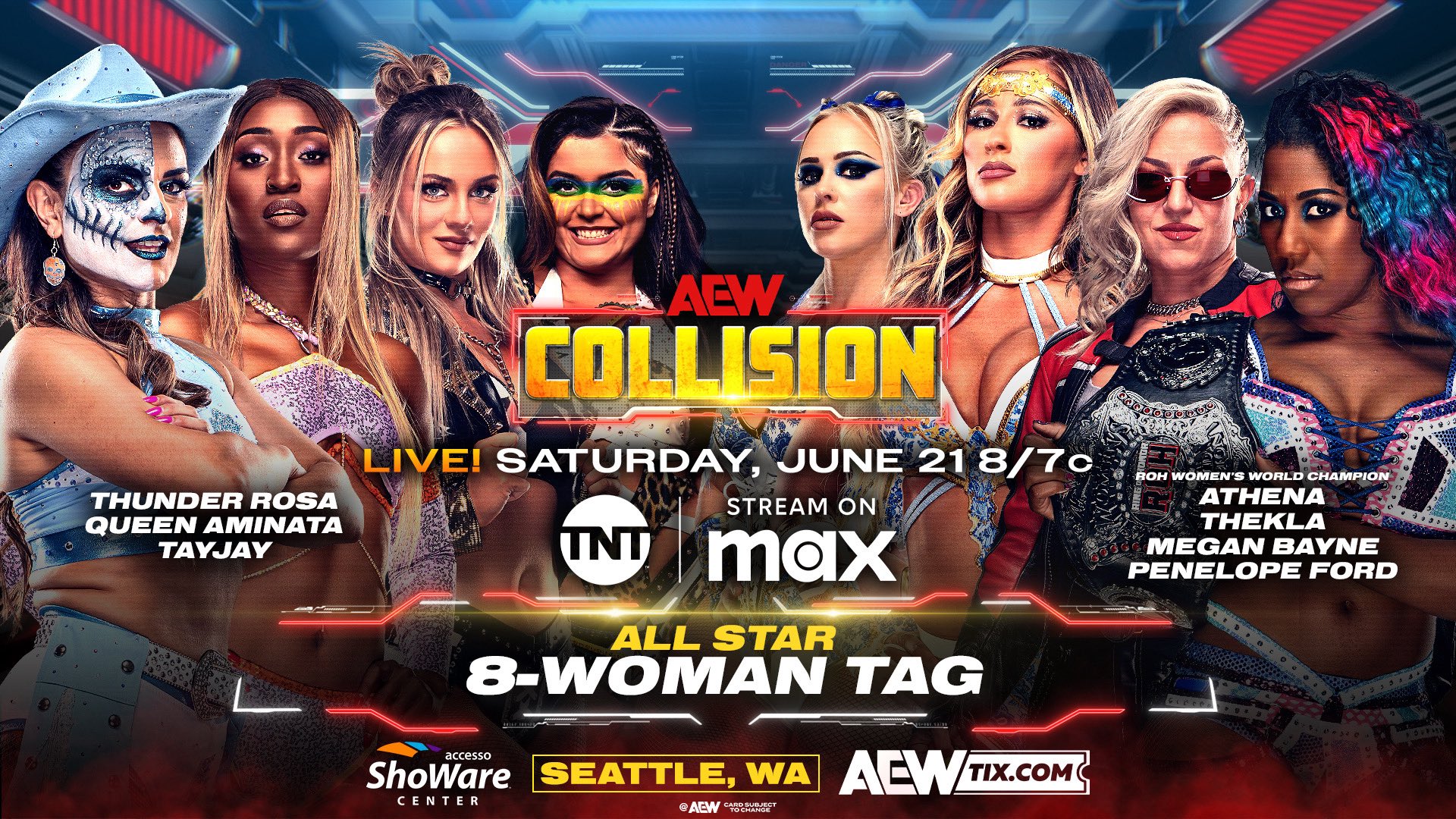 AEW Collision live results: All star eight-woman tag team match