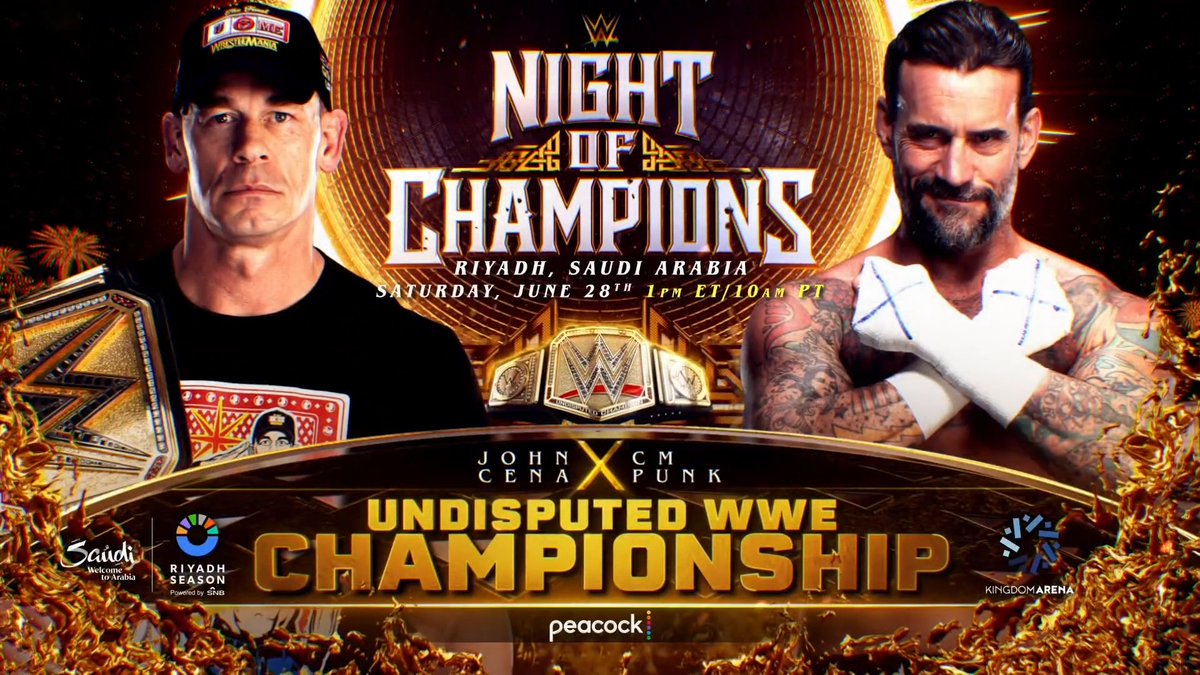 CM Punk wrestling John Cena for WWE Championship in Saudi Arabia