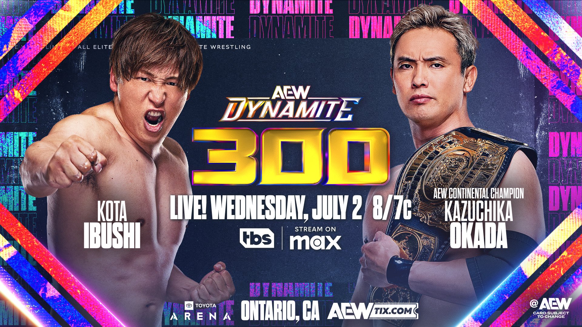 Okada vs. Ibushi part of AEW Dynamite 300 lineup