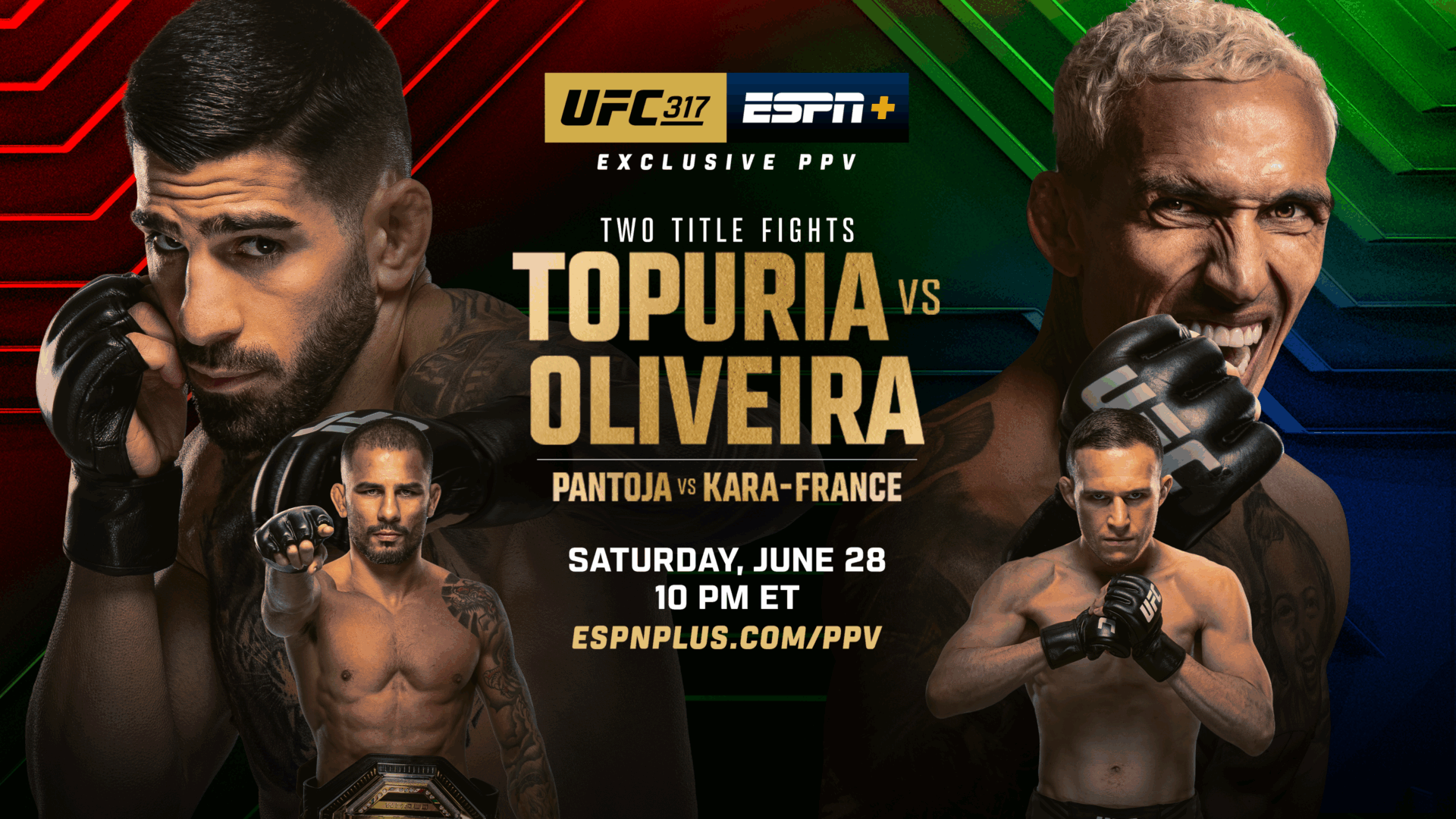UFC 317 live results: Two title fights in Las Vegas
