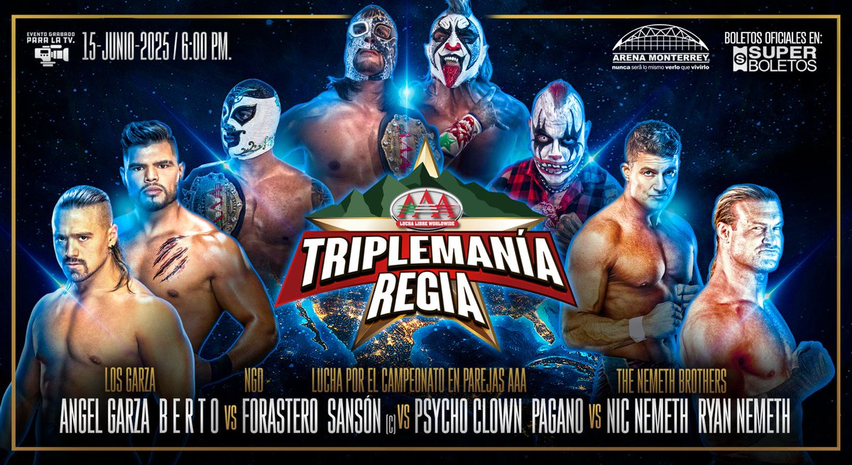 Tag Team title four-way match set for AAA Triplemania Regia