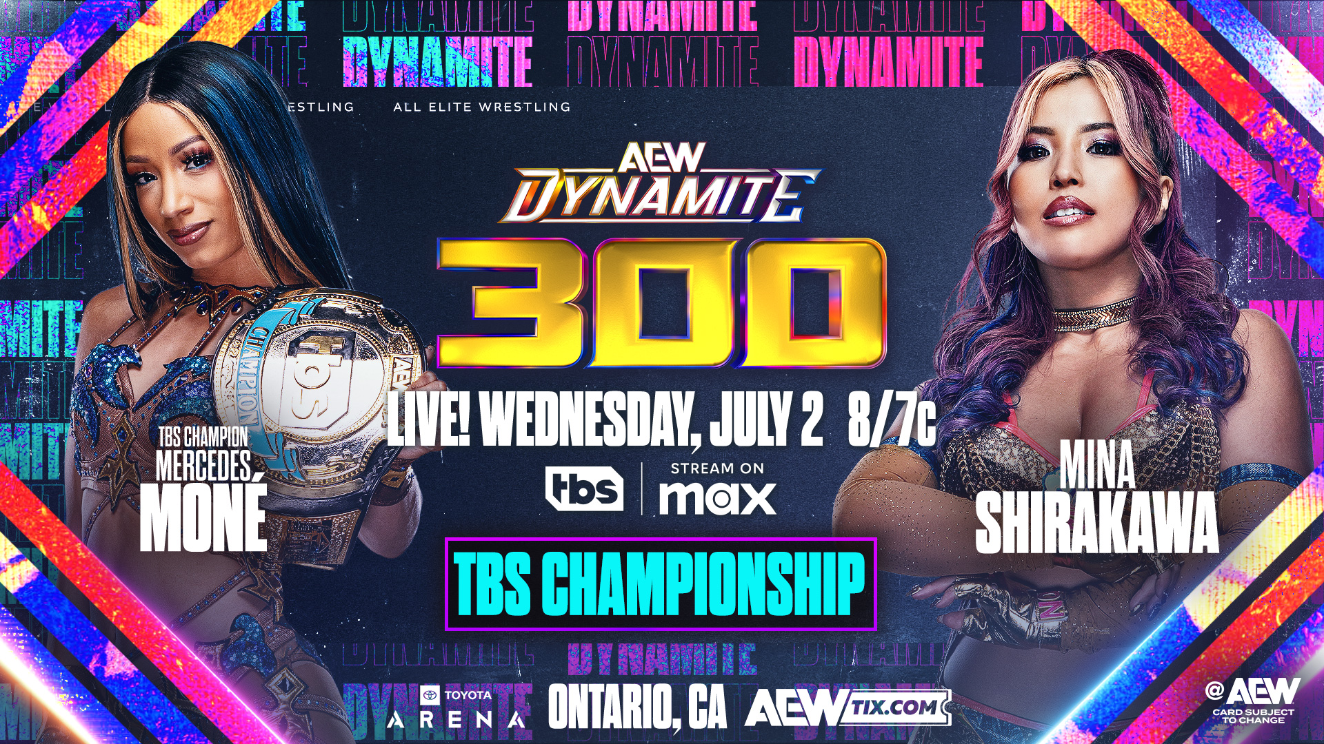 AEW Dynamite 300 live results: Mercedes Mone vs. Mina Shirakawa TBS title match
