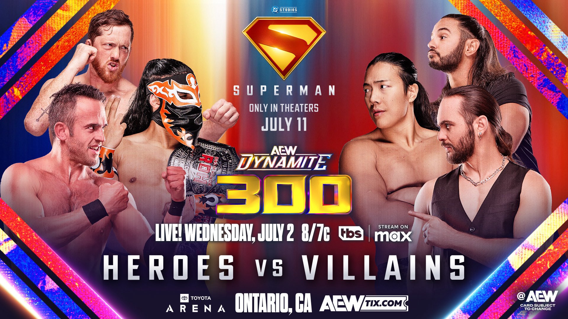Heroes vs. Villans six-man, Ospreay & Swerve tag team match added to AEW Dynamite 300