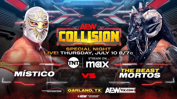 Mistico vs. The Beast Mortos announced for next AEW Collision