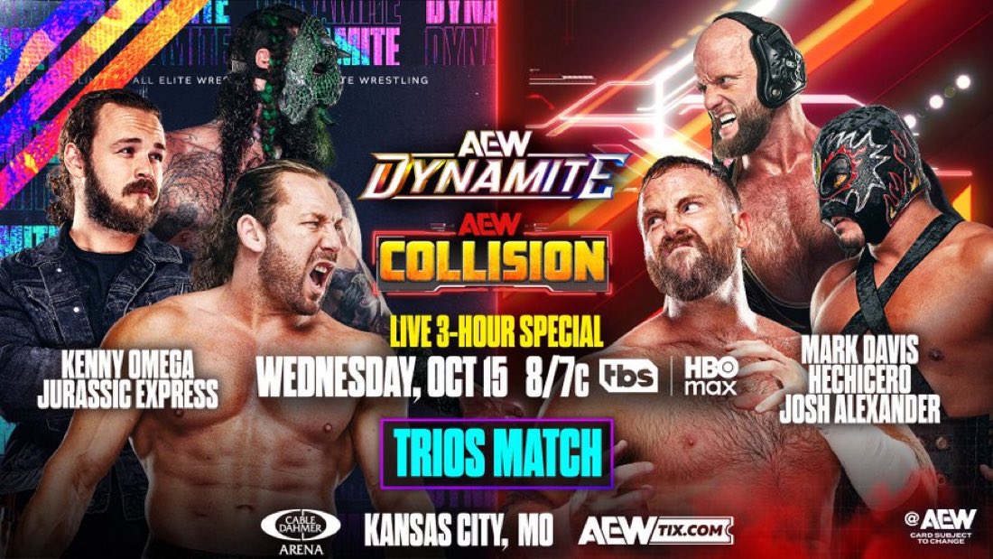 Trios title match part of AEW Dynamite & Collision three-hour block