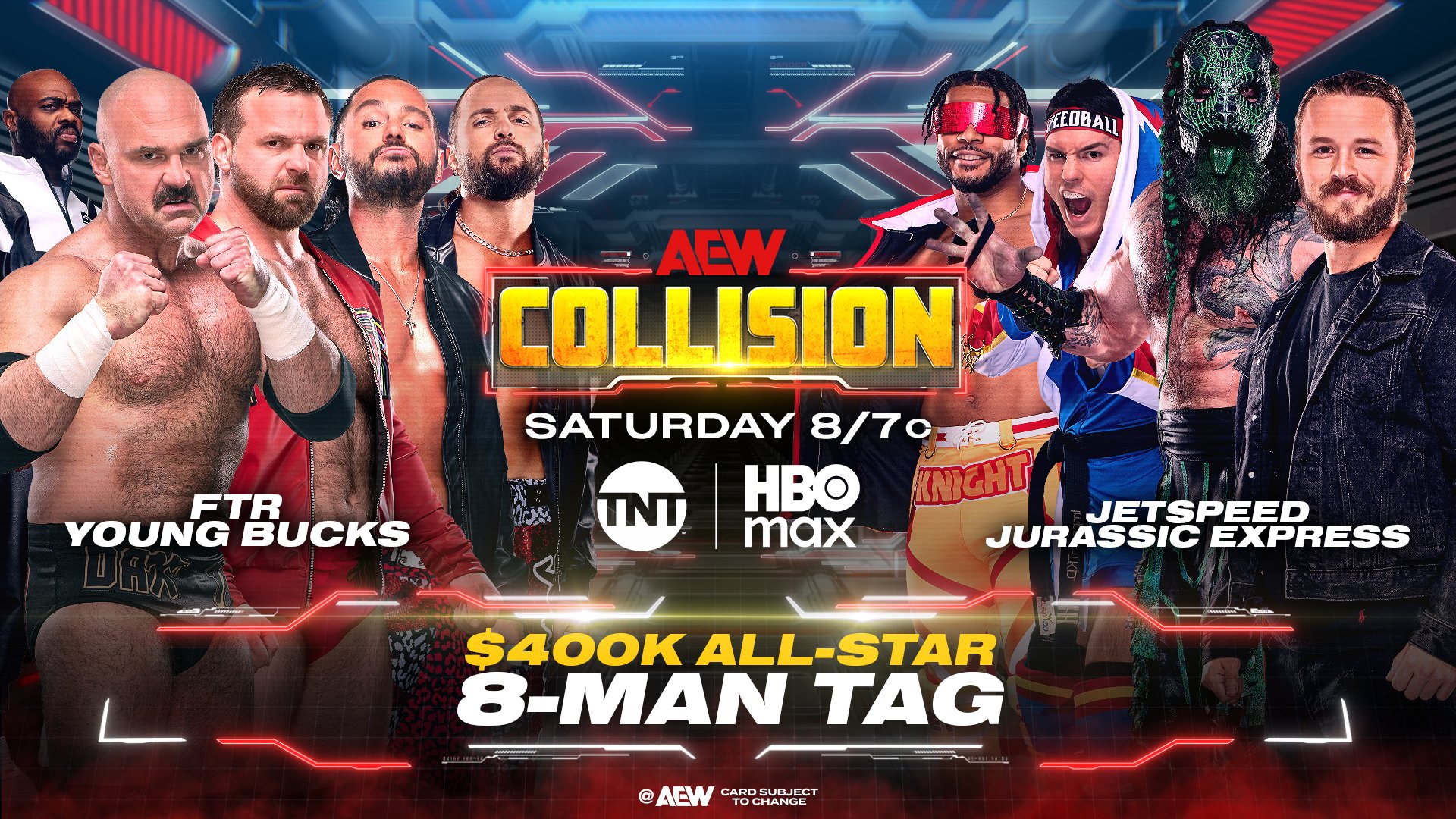 AEW Collision live results: FTR & Young Bucks vs. JetSpeed & Jurassic Express