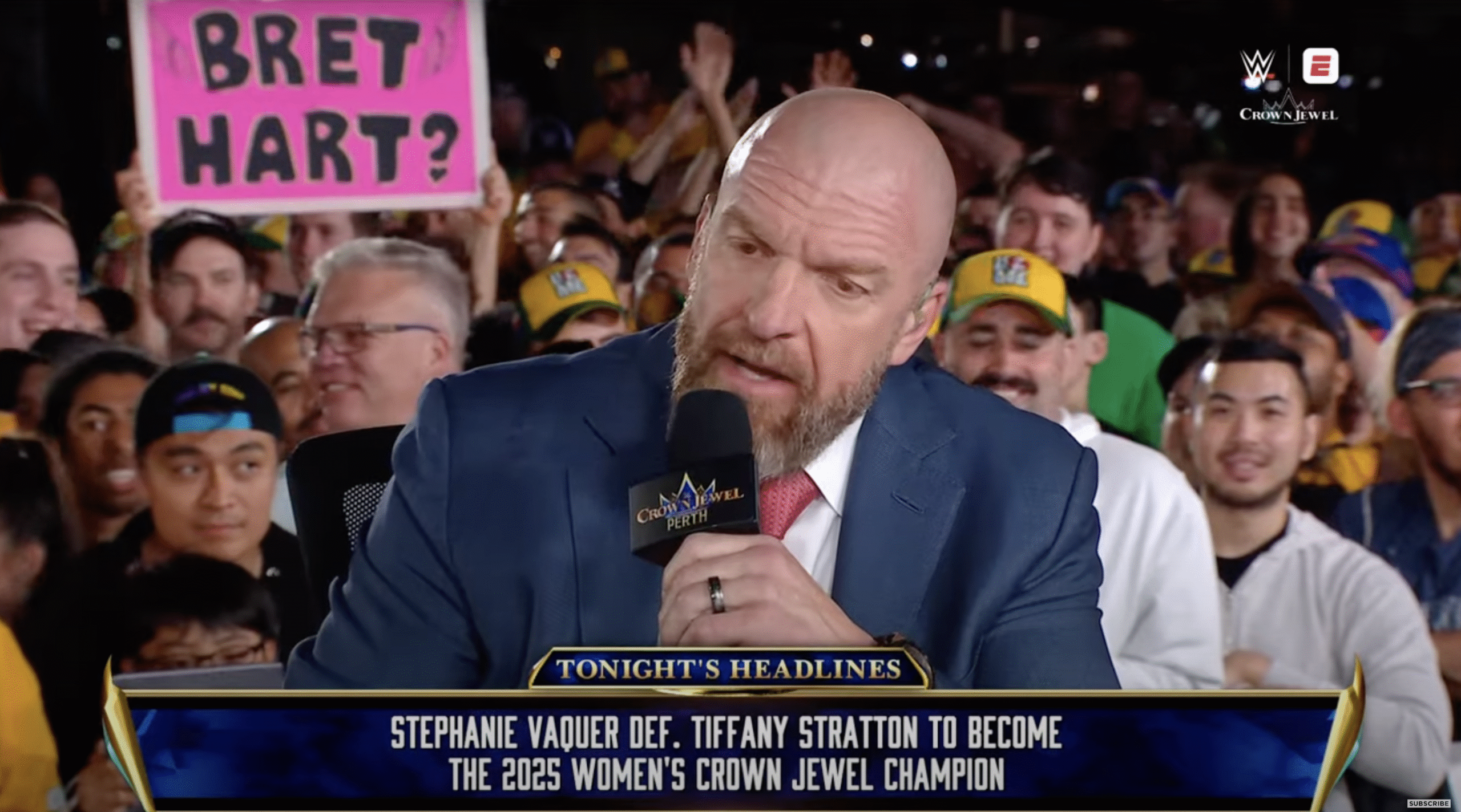 Fans chant for Edge at WWE Crown Jewel post show