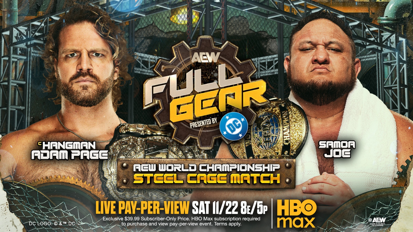 AEW Full Gear live results: Hangman Page vs. Samoa Joe steel cage title match