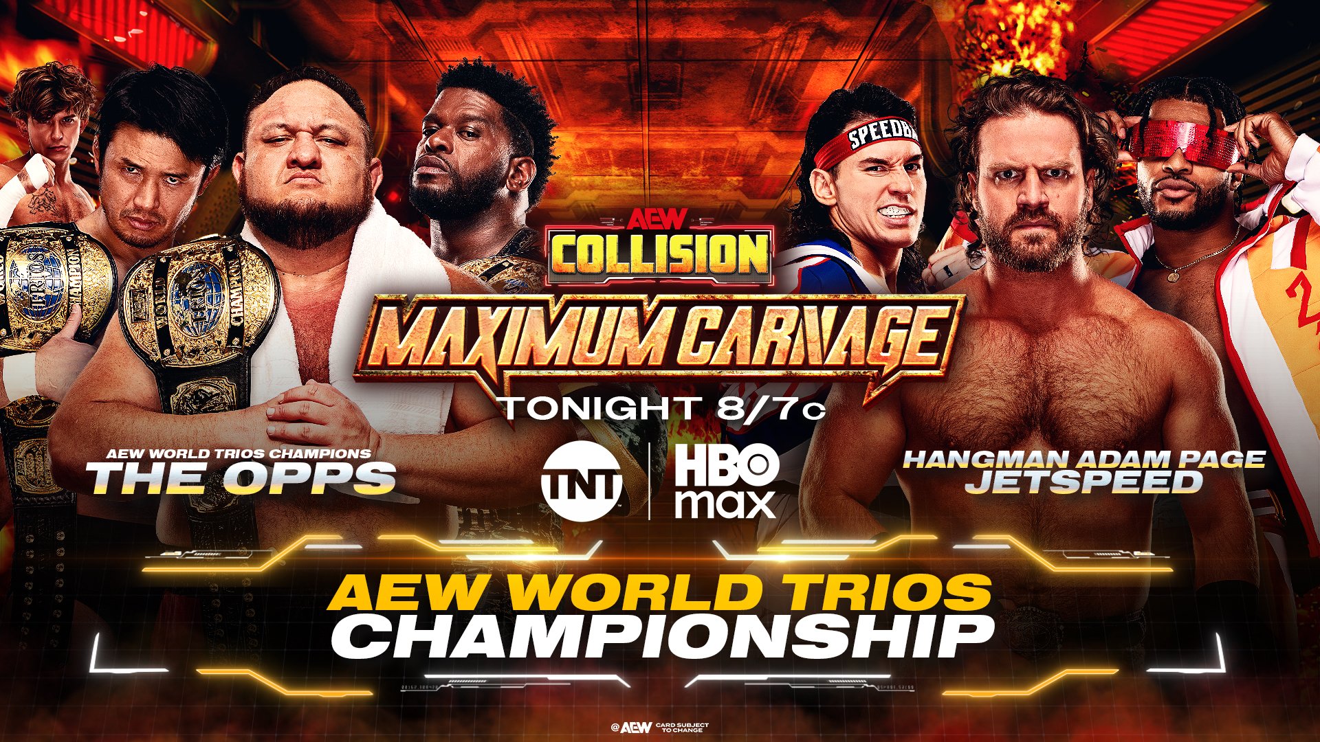 AEW Collision Maximum Carnage live results: The Opps vs. Hangman Page & JetSpeed