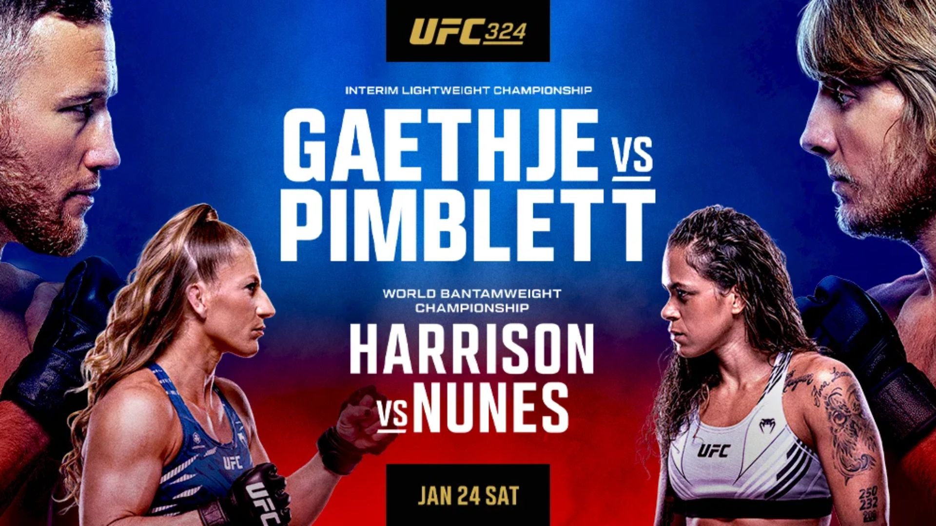 UFC 324 Poster Main Events
