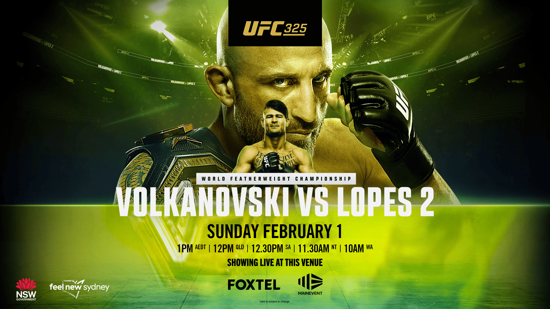 UFC 325 Green Poster