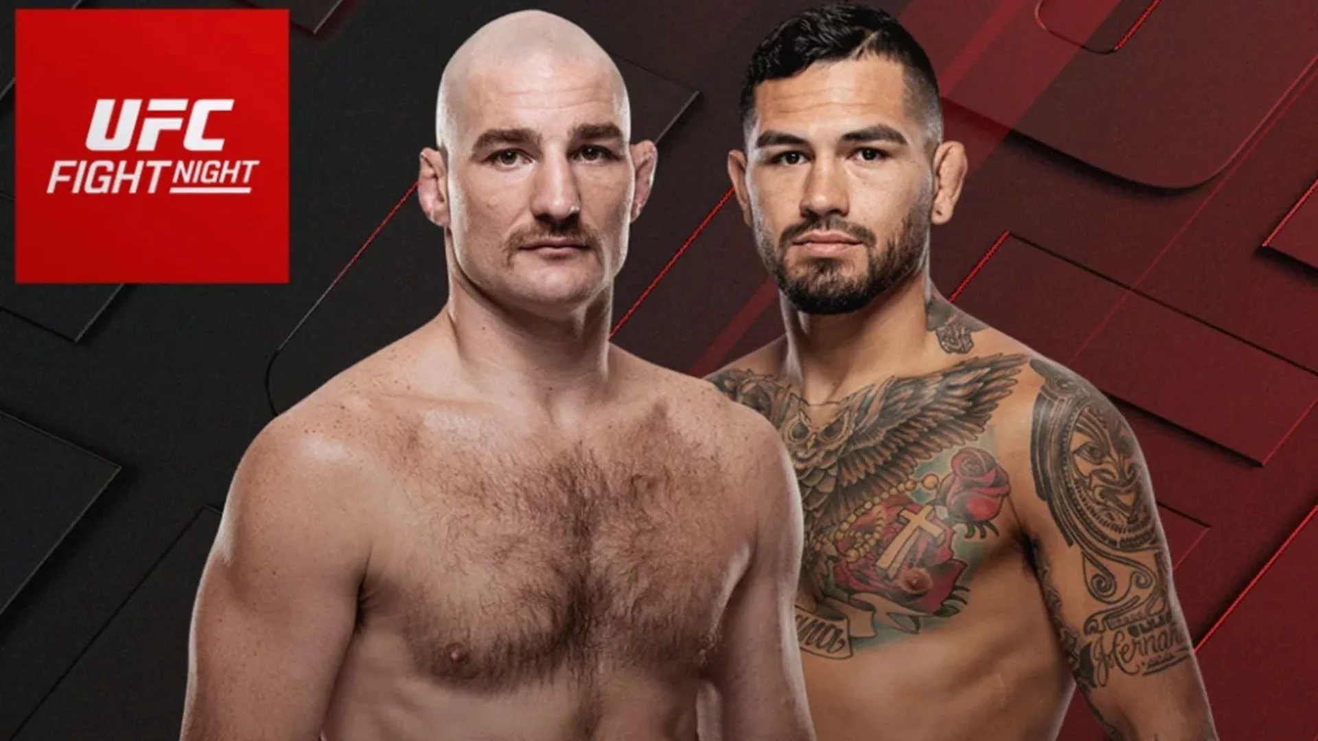 UFC Houston 2026 Strickland vs Hernandez Red Poster
