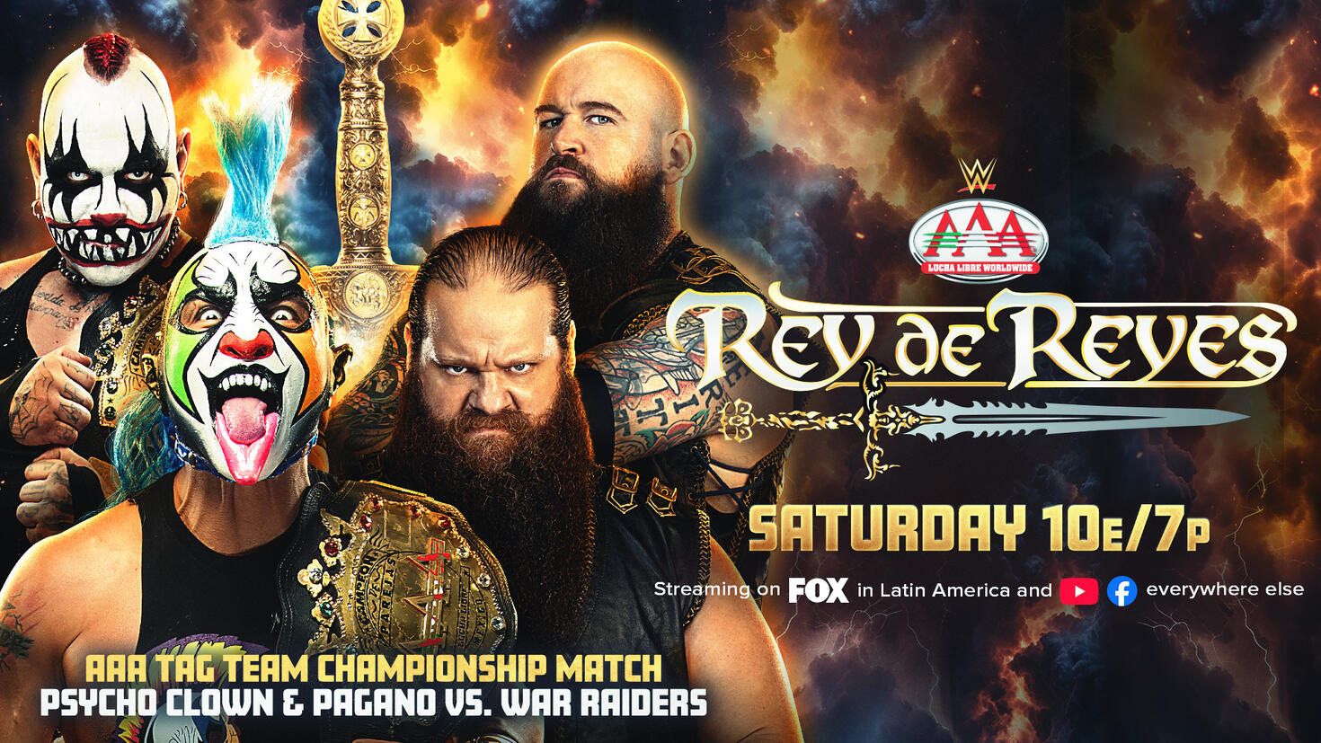 AAA Rey de Reyes Week 2 live results: The War Raiders vs. Psycho Clown & Pagano