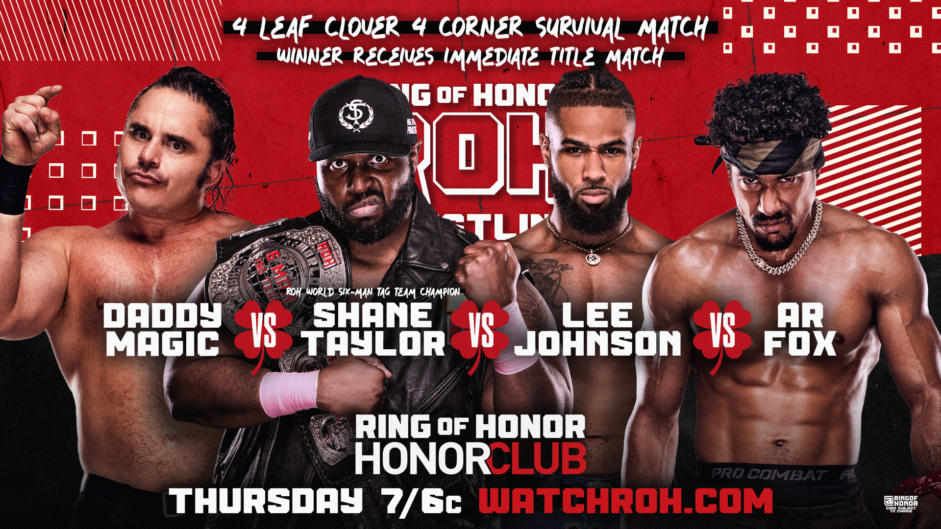 ROH live results: 4 Leaf Clover 4 Corner Survival Match