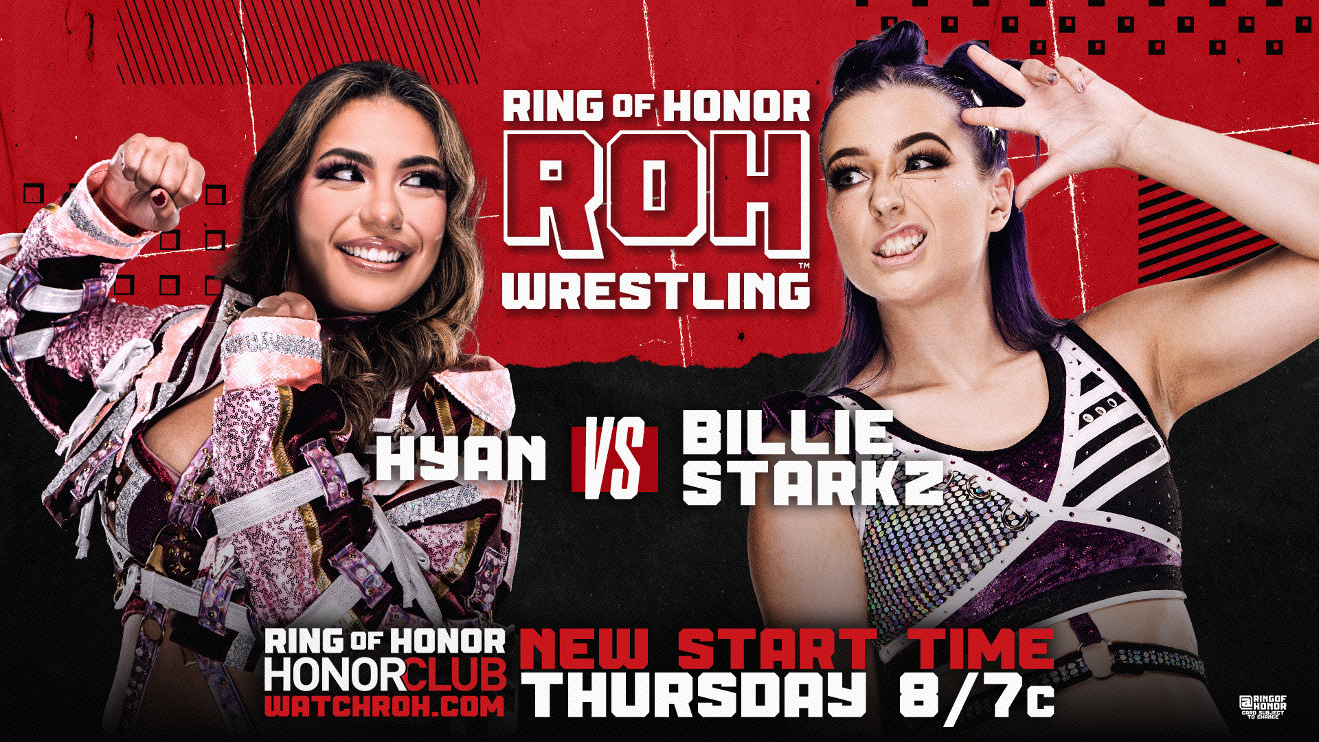 ROH on Honorclub match graphic: Billie Starkz vs. Hyan