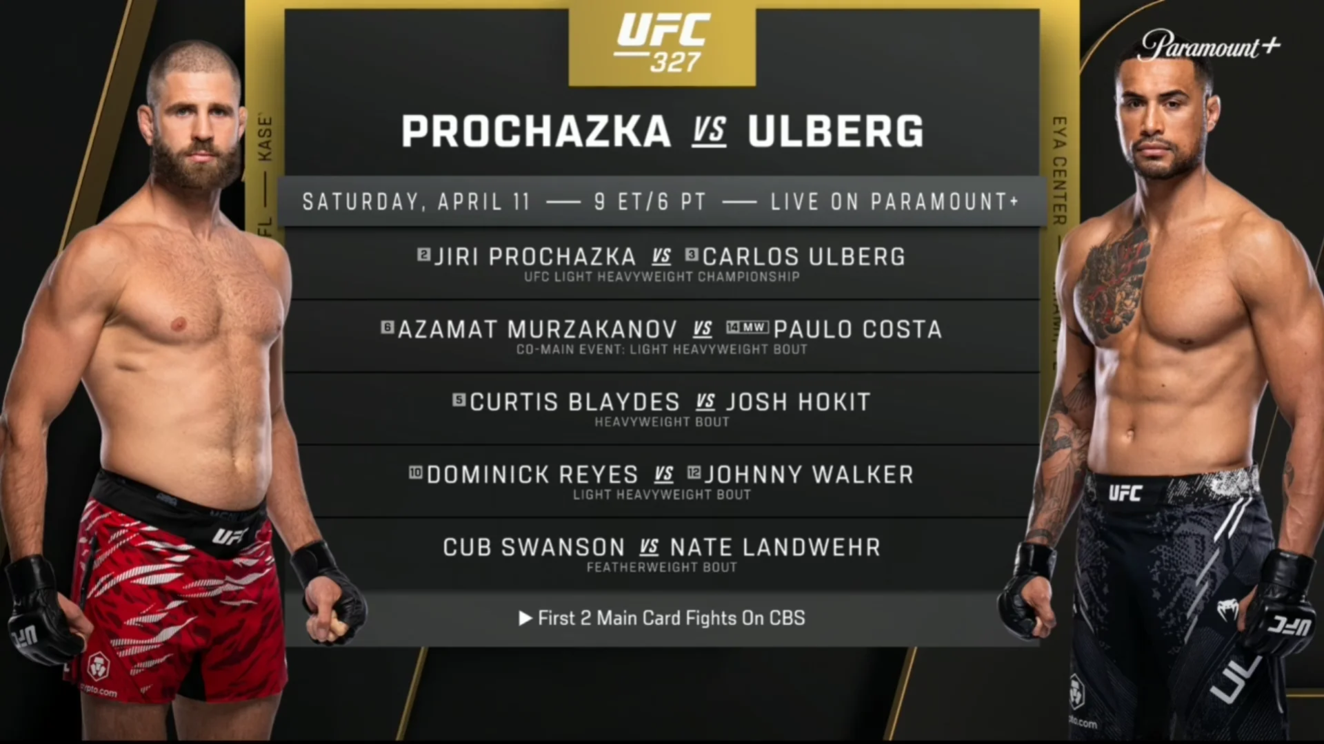 UFC 327 Card Poster