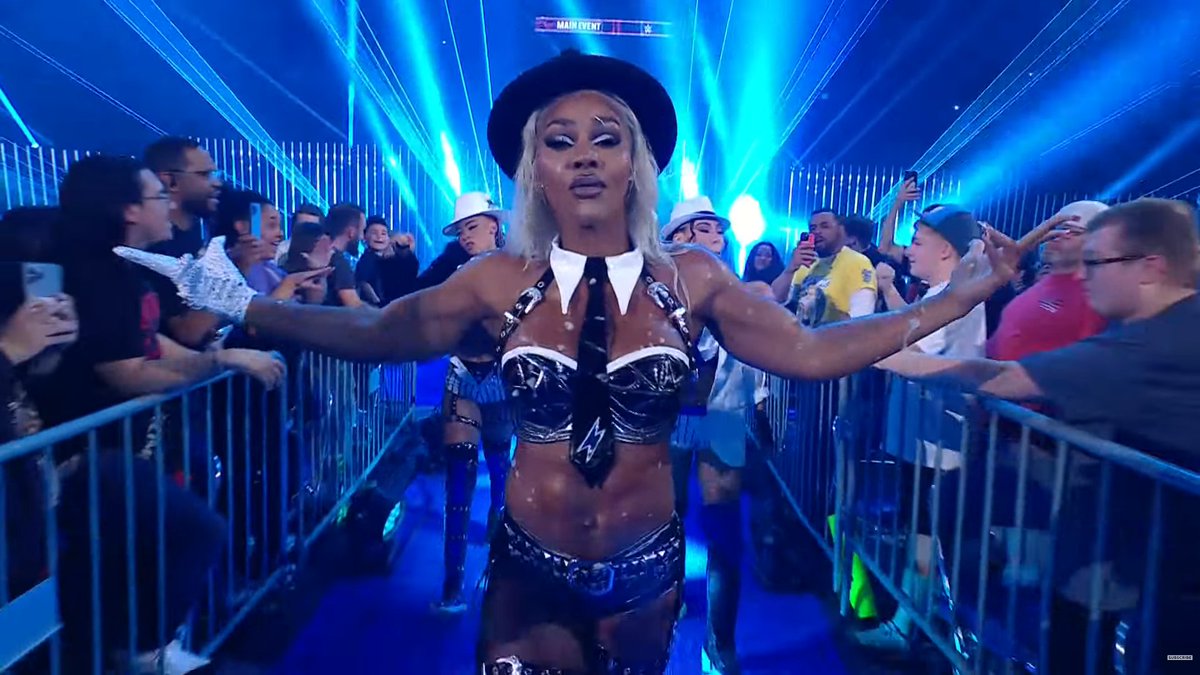 Jade Cargill arrives for her SNME match