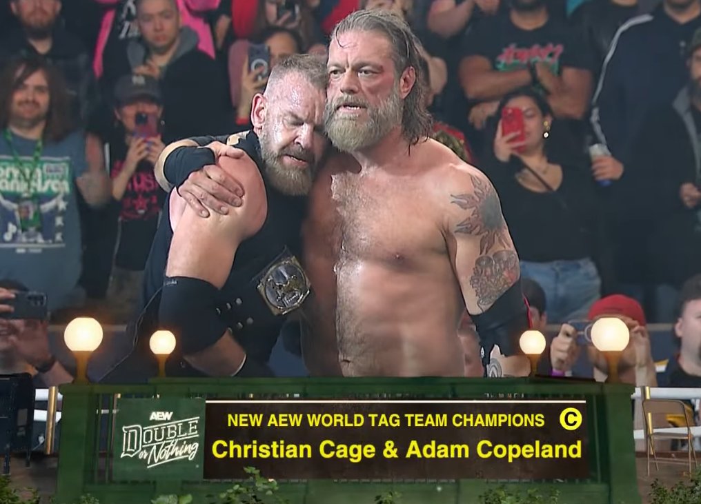 Adam Copeland & Christian Cage win Tag Team titles at AEW Double or Nothing