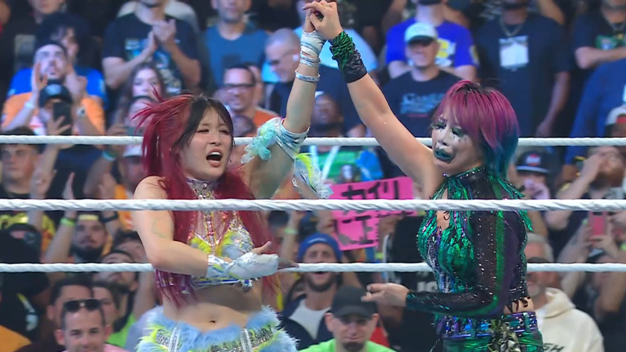 IYO SKY and Asuka embrace following WWE Backlash match