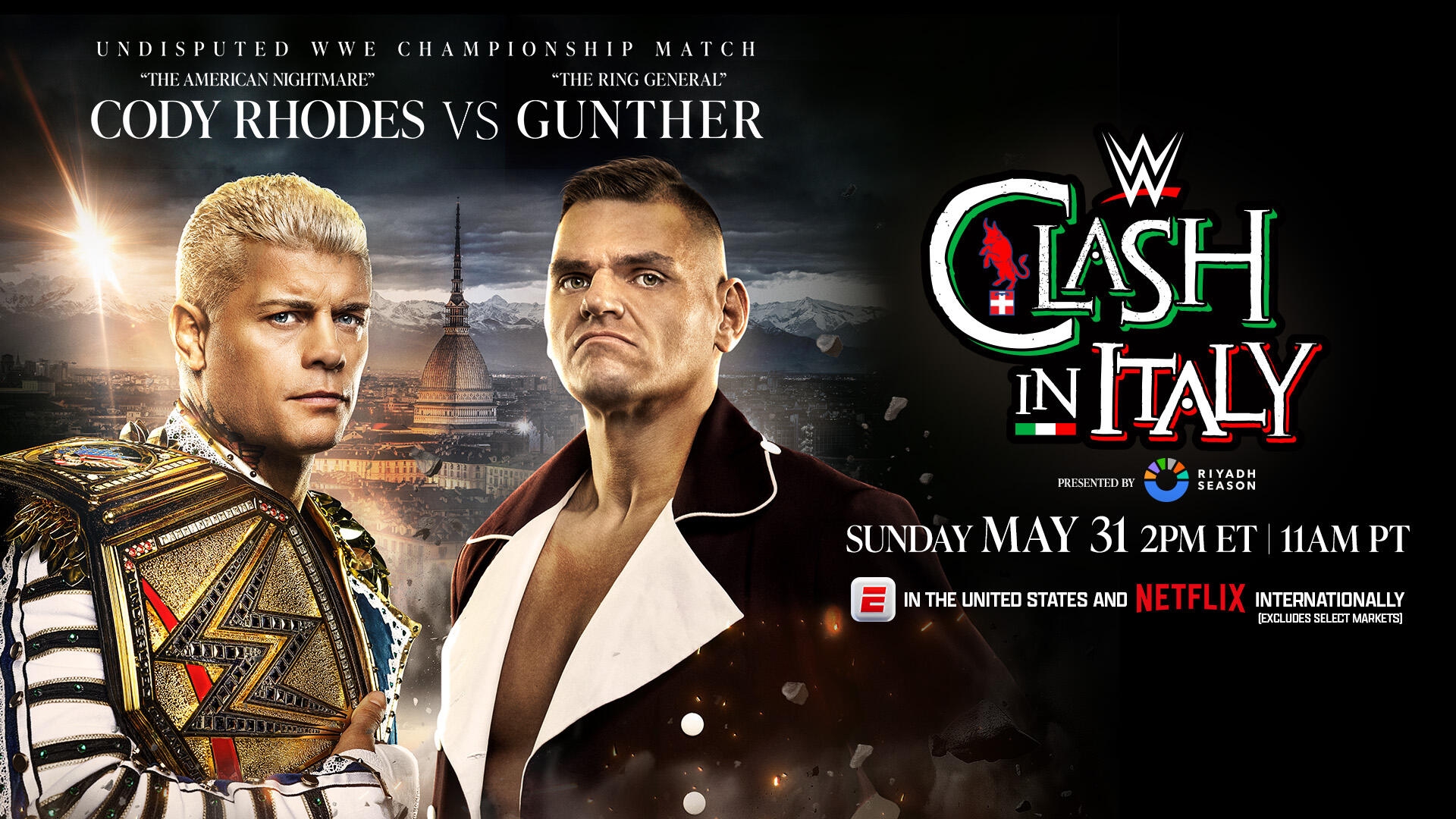 Cody Rhodes vs Gunther result at WWE Clash in Italy 2026