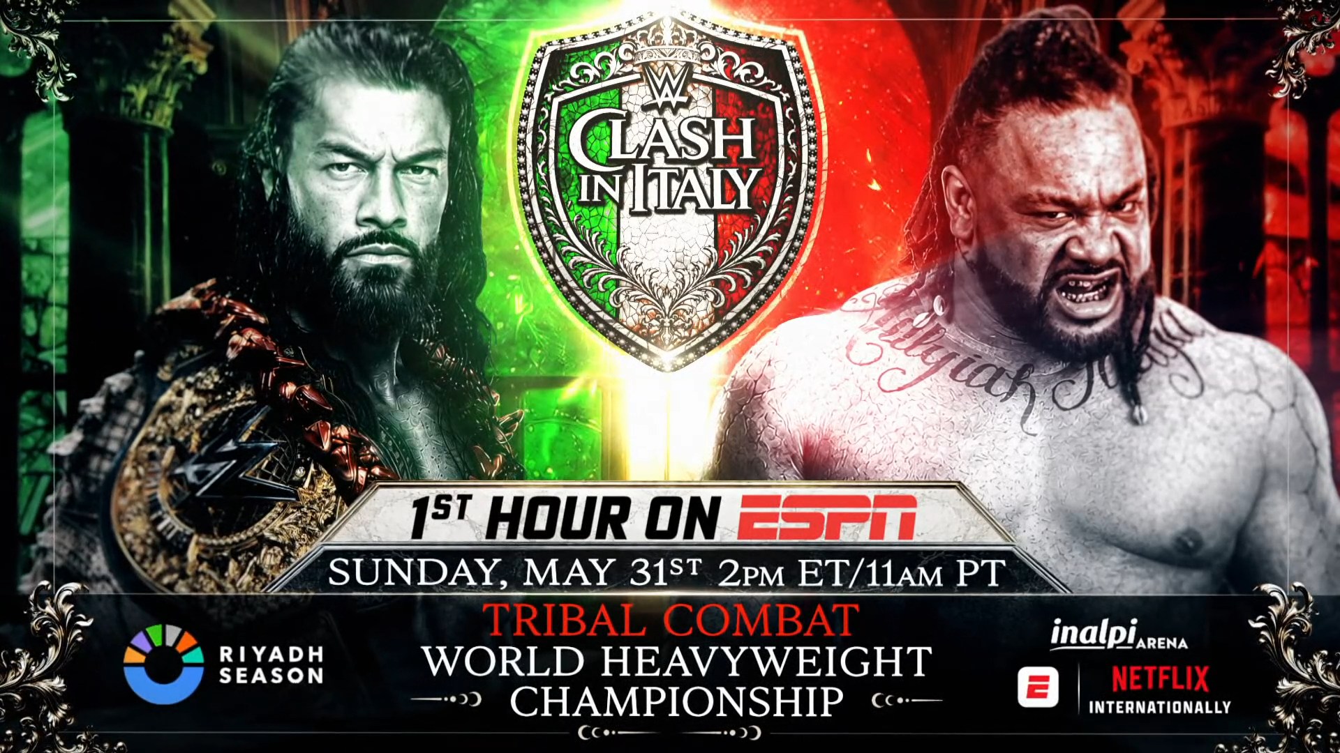 First hour of WWE Clash in Italy to air on ESPN
