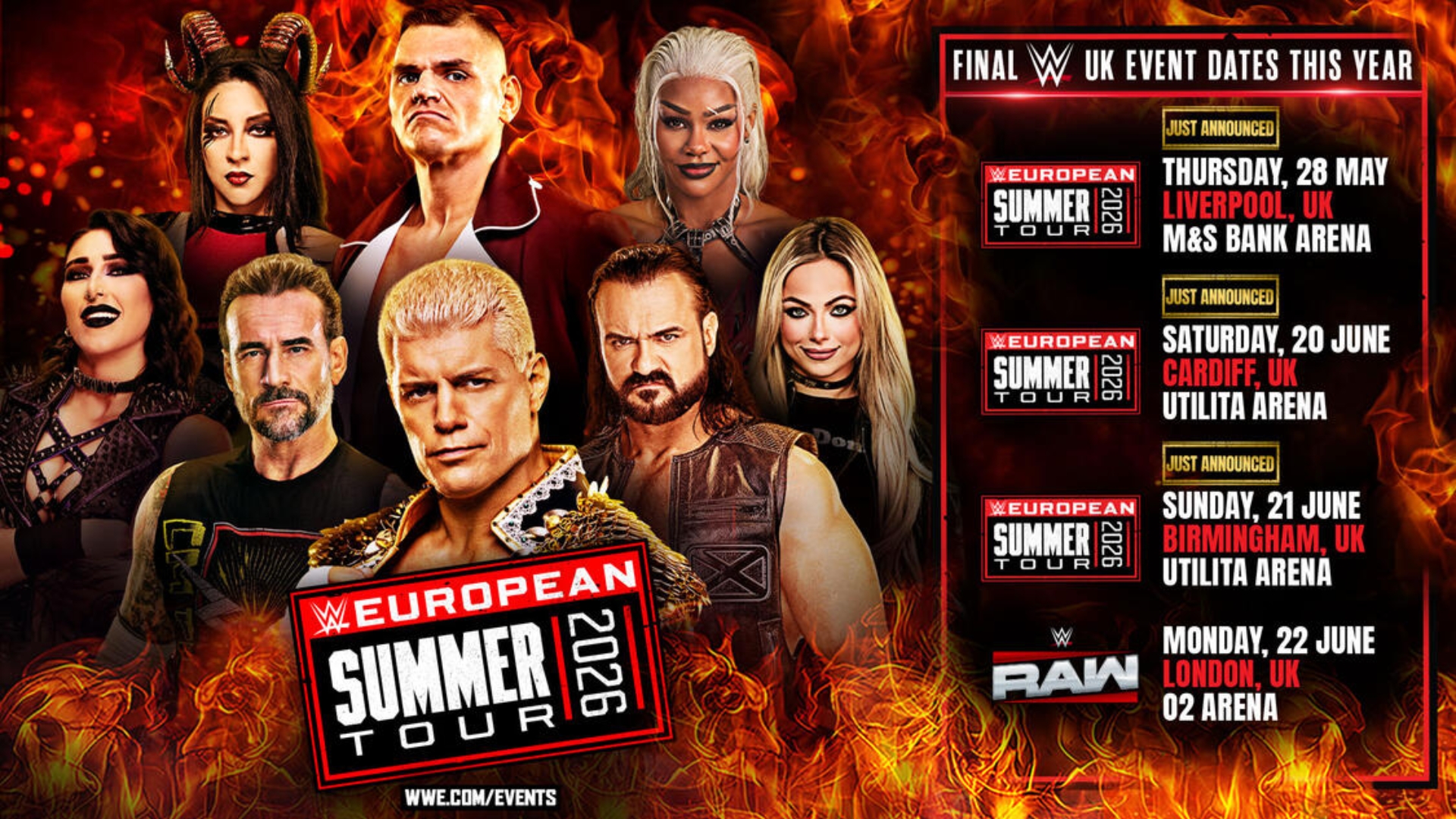 First Main Events confirmed for WWE European Tour next week