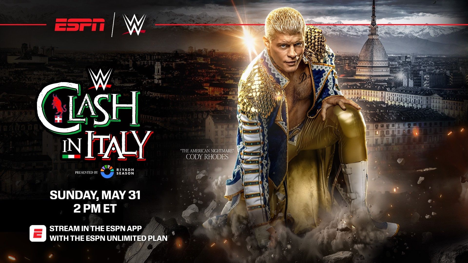 TNA name shown in the crowd at WWE Clash in Italy 2026